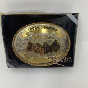 Montana Silversmiths Youth Champion Pinto Belt Buckle German Silver Horse Award